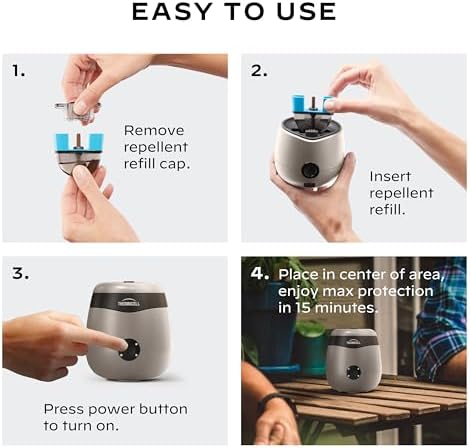 Thermacell E-Series Rechargeable Mosquito Repeller with 20’ Mosquito Protection Zone; Bug Spray Alternative; Scent Free