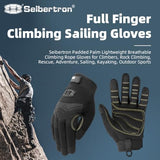 Seibertron Full or Half Finger Padded Palm Lightweight Breathable Climbing Rope Gloves for Climbers, Rock Climbing, Rescue, Adventure, Sailing, Kayaking, Outdoor Sports
