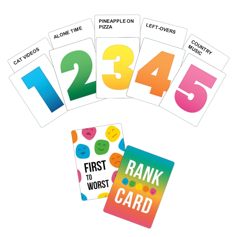 FIRST TO WORST Party Game – The Card Game About How Your Friends and Family Rank Things | Funny Ranking & Guessing Board Game for Friends & Family, Game Nights, Parties & Fun Gift Ideas