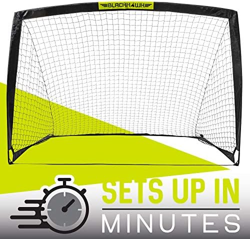 Franklin Sports Blackhawk Backyard Soccer Goal - Portable Pop Up Soccer Nets - Youth + Adult Folding Indoor + Outdoor Goals - Multiple Sizes + Colors - Perfect for Games + Practice