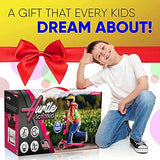 Hurtle 3-Wheeled Scooter for Kids - Wheel LED Lights, Adjustable Lean-to-Steer Handlebar, and Foldable Seat - Sit or Stand Ride with Brake for Boys and Girls Ages 1-14 Years Old