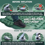 Double Sleeping Pad for Camping, Ultralight Camping Mattress with Pillow, Built-in Foot Pump, Thick Self-Inflatable 2-Person Portable Mat for Backpacking Hiking Car Traveling Beach Tent