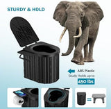 Portable Toilet, Upgraded 15'' toilet With Removable Paper Holder, Camping Toilet With A Load Capacity Of 450 Lbs, Portable Potty for Camping, Hiking, Road Trip, Car, RV, Tent, Beach, Truck Drivers