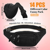 Kajaia 14 Pcs Fanny Pack Bulk 80s 90s Waterproof Crossbody Waist Bag Traveling Running Exercise Waist Pack with Adjustable Belt Holographic Bum Bag for Women Men Travel Rave(Novelty Style,Colorful)