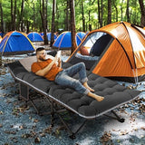 LILYPELLE Folding Camping Cot, Heavy Duty Sleeping Cots with Carry Bag, Double Layer Oxford Portable Travel Camp Cots for Home, Office Nap and Outdoor Beach