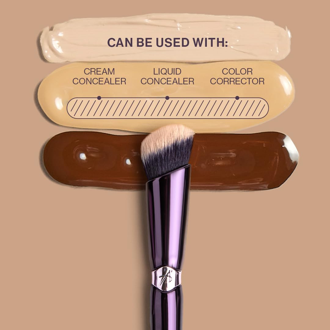 Anisa Beauty Angled Concealer Brush | Precision Application for Seamless Concealer Coverage | Vegan, Cruelty-Free, and Sustainably Made | Ideal for Under Eyes and Targeted Areas |Soft, Synthetic Fiber