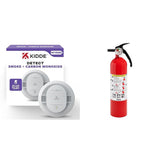 Kidde Smoke & Carbon Monoxide Detector 10-Year Battery with Kidde 1A10BC Fire Extinguisher 2 Pack Home Safety Bundle