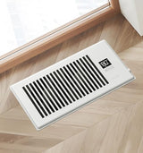 Quiet Register Booster Fan Fits 4" x 10" (DUCT OPENING CUTOUT), 10-Speed Smart Heating Cooling AC Vent Booster Fan w/Remote Control & Thermostat Control (Vertical Grille - White) - Corded