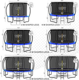 JUMPZYLLA Trampoline Outdoor 8FT 10FT 12FT 14FT 15FT 16FT with Enclosure and Ladder, ASTM Approved Recreational Trampoline for Kids and Adults, Anti-Rust Coated Frame