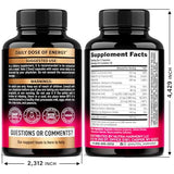Vitamin B Complex for Men & Women - Riboflavin B2, B12, B1, B3, B5, B6, B7, B8, B9 | Vitamin C, Choline, Inositol - B-Complex Supplement - Energy, Brain & Heart Support - Made in USA, 60 Vegan Caps