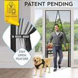 AUGO Magnetic Screen Door - Self Sealing, Heavy Duty, Hands Free Mesh Partition Keeps Bugs Out - Pet and Kid Friendly - Patent Pending Keep Open Feature - 38 Inch x 97 Inch