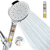 Cobbe Filtered Shower Head with Handheld, High Pressure 6 Spray Mode Showerhead with Filters, Water Softener Filters Beads for Hard Water - Remove Chlorine - Reduces Dry Itchy Skin, Chrome