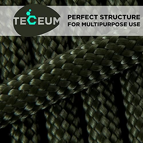 TECEUM 5/32" Paracord Rope 1000 – 1000ft / 200ft / 100ft / 50ft – Tactical Parachute Cord 4mm – 45+ Colors – Nylon String for Survival & Camping Gear – Stripe Cord for Survival – Utility Rope