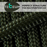 TECEUM 5/32" Paracord Rope 1000 – 1000ft / 200ft / 100ft / 50ft – Tactical Parachute Cord 4mm – 45+ Colors – Nylon String for Survival & Camping Gear – Stripe Cord for Survival – Utility Rope