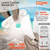 NeverBreak Parts - Igloo Cooler Replacement Parts - Large Repair Kit | High Strength Igloo Cooler Hinges Replacement with Latches | Ice Chest Repair Kit