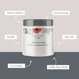Country Chic All-in-One Chalk Paint for Furniture, Cabinets, Home Decor, Eco-Friendly, Matte Finish, Built-In Primer & Top Coat for Wood, Metal - Crinoline (Off White) - Quart 32 oz (950 ml)