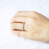 Bo.Dream 2.2mm Round Cubic Zirconia CZ Wedding Full Eternity Band Rings Sterling Silver Size 6