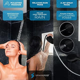 SparkPod 10-Mode Handheld Shower Head with Filter - 5" High Pressure Filtered Shower Head with Touch-to-Clean Nozzles, Built-In Power Jet, Stainless Steel 6ft Hose & Bracket (Black Matte)