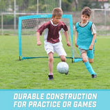 GoSports Portable Soccer Goals for Kids - 13 Color Options - Choose 4 x 3 ft or 6 x 4 ft - Team Tone Pop Up Nets for Backyard