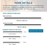 Aluminum Tent Poles Replacement, Fits Both Female and Male Ends, Lightweight Tent Pole Repair Kit, 7001 Aluminum Alloy T6 Heated