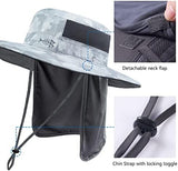 BASSDASH UPF 50+ Sun Fishing Hat Water Resistant with Detachable Neck Flap