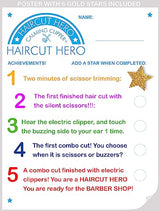 Haircut Hero Sensory Development Program with Baby Electric Clippers, Step by Step to Peace at The Barber Shop