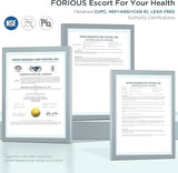 FORIOUS Matte Black Waterfall Bathroom Faucets 3 Hole, 8 Inch Widespread 2 Handles Bathroom Sink Faucet with Pop-up Drain and Flexible Hot and Cold Water Hoses, Suitable for Vanity RV Restroom