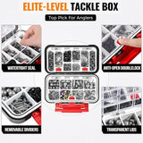 PLUSINNO 264/397pcs Fishing Accessories Kit, Organized Fishing Tackle Box with Tackle Included, Fishing Hooks, Fishing Weights Sinkers, Swivels, Beads, Fishing Gear Set Equipment for Bass Trout