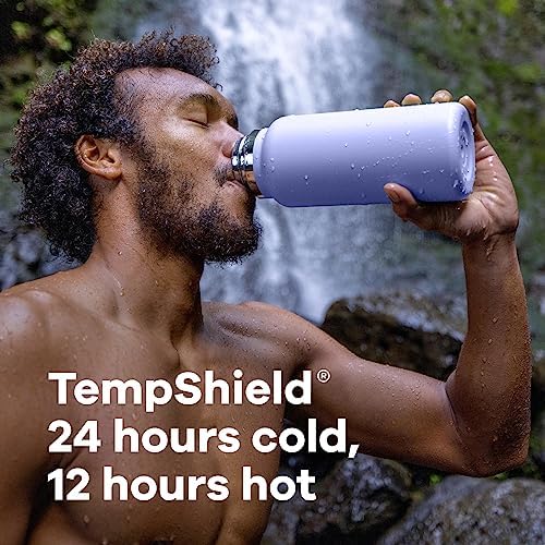 Hydro Flask Wide Mouth vacuum insulated stainless steel water bottle with leakproof closeable lid for cold water drinks, sports, travel, car and school