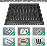 Drain Hair Catcher/Drain Strainer/Square Shower Drain Cover for Bathroom Floor Drain, Stainless Steel and Silicone Hair Stopper (Patented Product)