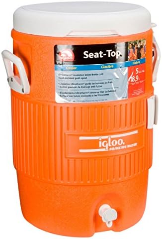 Igloo 5 Gallon Cooler with Seat Lid in Orange