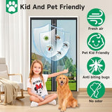 Upgraded Magnetic Screen Door, Heavy Duty Fiberglass Mesh, Quick Close Full Strip Magnets, Door Screen Magnetic Closure for Single Door Size 36 x 80 Inch, Screen Door Size 39 x 82 Black