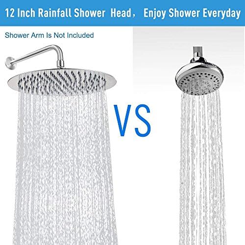 NearMoon Rain Shower Head, Ultra-Thin Design-Pressure Boosting, Awesome Some Experience, High Flow Stainless Steel Rainfall Head (12 Inch, Chrome Finish)