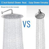 NearMoon Rain Shower Head, Ultra-Thin Design-Pressure Boosting, Awesome Some Experience, High Flow Stainless Steel Rainfall Head (12 Inch, Chrome Finish)