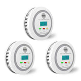 2 in 1 Smoke and Carbon Monoxide Detector Alarm with Digital Display, LCD Screen, Audible and Visual Alert, Test/Silence Button, 3 Packs