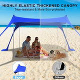 ihuan Beach Tent Sun Shelter 11X11FT UPF50+ with 4 Aluminum Foldable Poles, Easy Setup Outdoor Shade Canopy for 8 Person, Cool Cabana for Fishing, Family Trips, Backyard Picnics