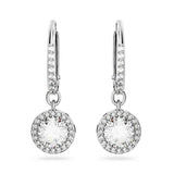 Swarovski Constella Pierced Drop Earrings, White Crystals on a Rhodium Finish Setting, Part of the Constella Collection