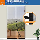 MAGZO Magnetic Screen Door Fit Door Size 72 x 82 Inch, Screen Size 74" x 83" Strong Magnet French Style Mesh, Heavy Duty Fiberglass Mesh with Hook & Loop for Sliding Entrance, Gray