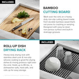 KRAUS Kore Workstation 27-inch Undermount 16 Gauge Stainless Steel Kitchen Sink, Single Bowl Kitchen Sink with Accessories, KWU110-27