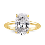 Effinny 3.5 Carat Elongated Oval Cut Engagement Ring for Women,925 Sterling Silver Solitaire Promise Ring (3.5ct,Golden, 5)