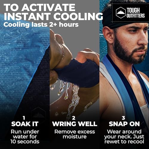 Tough Outdoors Cooling Towel - Cooling Towels for Neck & Face - Ice Wrap & Sweat Rag for Camping Gym Yoga & Sports - Workout Towel for Gym Sweat - Cool Towels for Extreme Heat