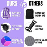 Pittman Outdoors AirBedz Kidmat Deluxe Twin Air Mattress for Kids | Includes Electric Pump & Colorful Travel Backpack | Puncture-Resistant & Easy-Inflate