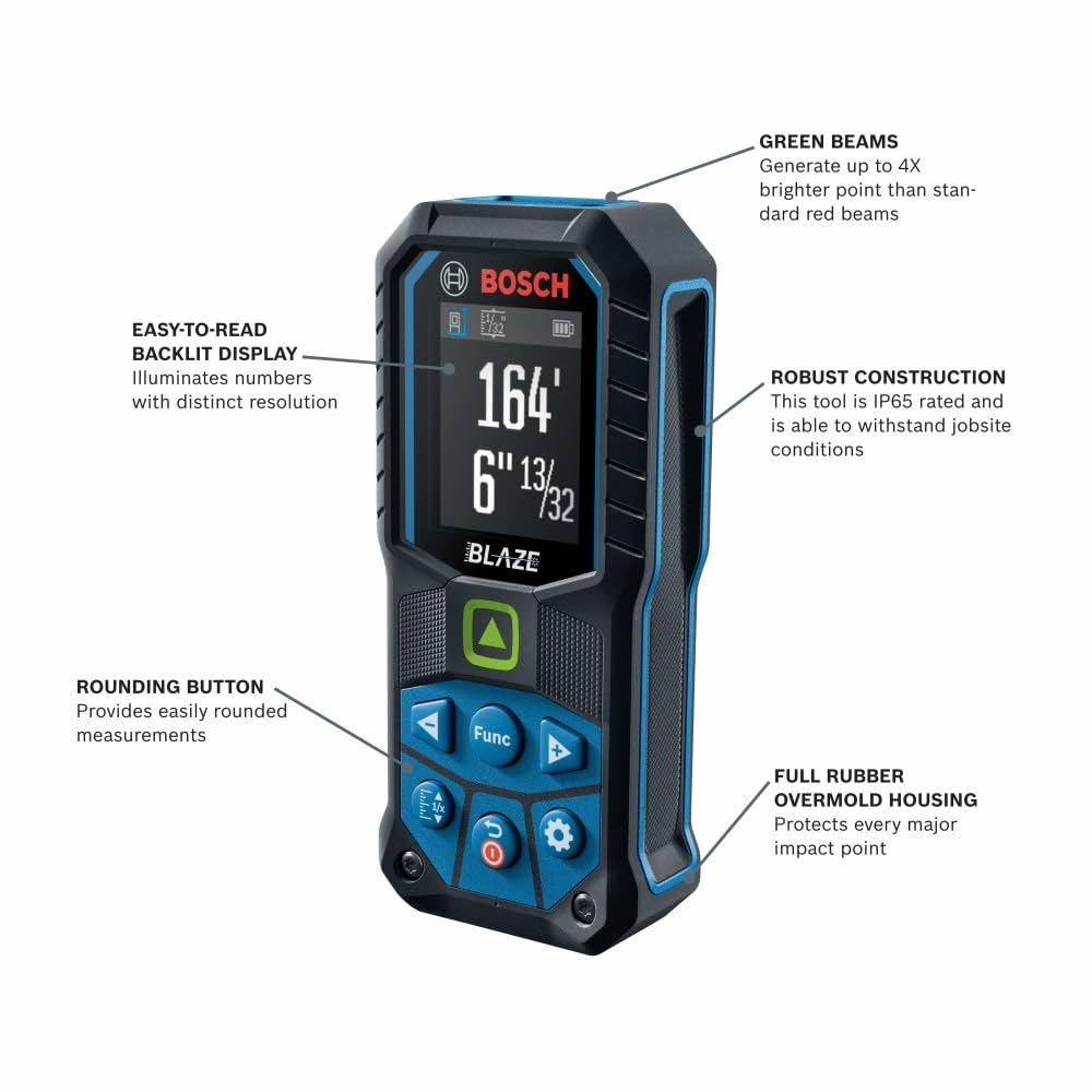 Bosch GLM165-25G Blaze™ Green-Beam 165 Ft. Laser Measure