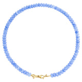 NLIEO Aquamarine Gemstone Beaded Necklace for Women