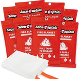 SecuCaptain Emergency Fire Blanket for Home and Kitchen - 8 Pack 40"x40" Flame Suppression Fiberglass Fire Blankets for House Camping Car Warehouse Office Emergency Survival Safety