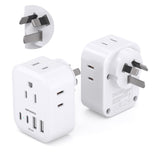 Australia Plug Adapter 2 Pack, HANYCONY New Zealand Power Adapter with 4 Outlets 4 USB (2 USB C), Type I Travel Adapter for US to Australian Argentina AU China Fiji Samoa Tonga Kiribati