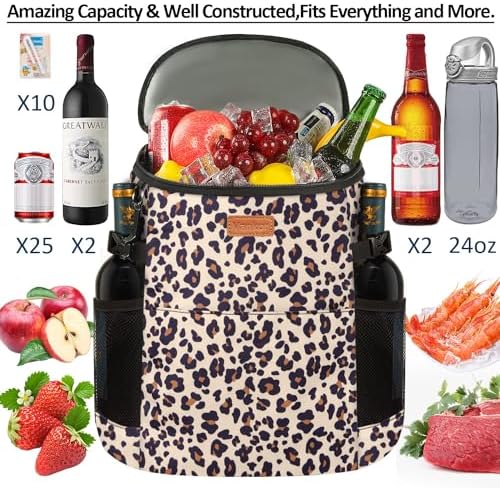 Camping Cooler Backpack 30 Cans, Soft Backpack Coolers Insulated Leak Proof Travel Cooler Bag Waterproof Lunch Picnic Beach Work Trip Thermal Bag Drink Beverage Beer Bag Cooler