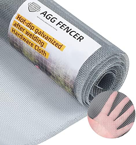 16in x 10ft Hardware Cloth 1/8 inch 27Ga Hot Dipped Galvanized After Welding, Chicken Coop Wire Fence, Welded Metal Fencing Roll Mesh for Bee Screen Garden Plant Poultry Animal Netting Cage