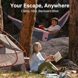 Kootek Camping Hammock 400 lbs Capacity, Portable Hammocks with Tree Straps & Attached Carry Bag, Camping Essentials Gear, Perfect for Outside Indoor Hiking Beach Backpack Travel