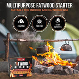 Fatwood Fire Starter Pack – Starter Wood for Fireplace – Small Wood Logs for Campfire Stove, Grilling & Cooking – Firewood Lighter Kindling Sticks – Firepit Burning (10 lb)